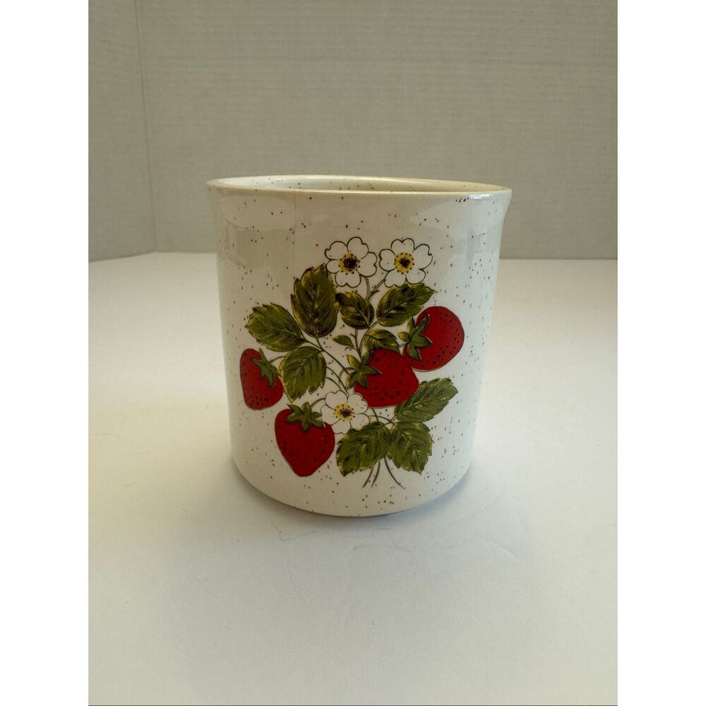 McCoy Pottery Stoneware Strawberry Jelly Jam Condiment Jar No Lid Vintage 1852